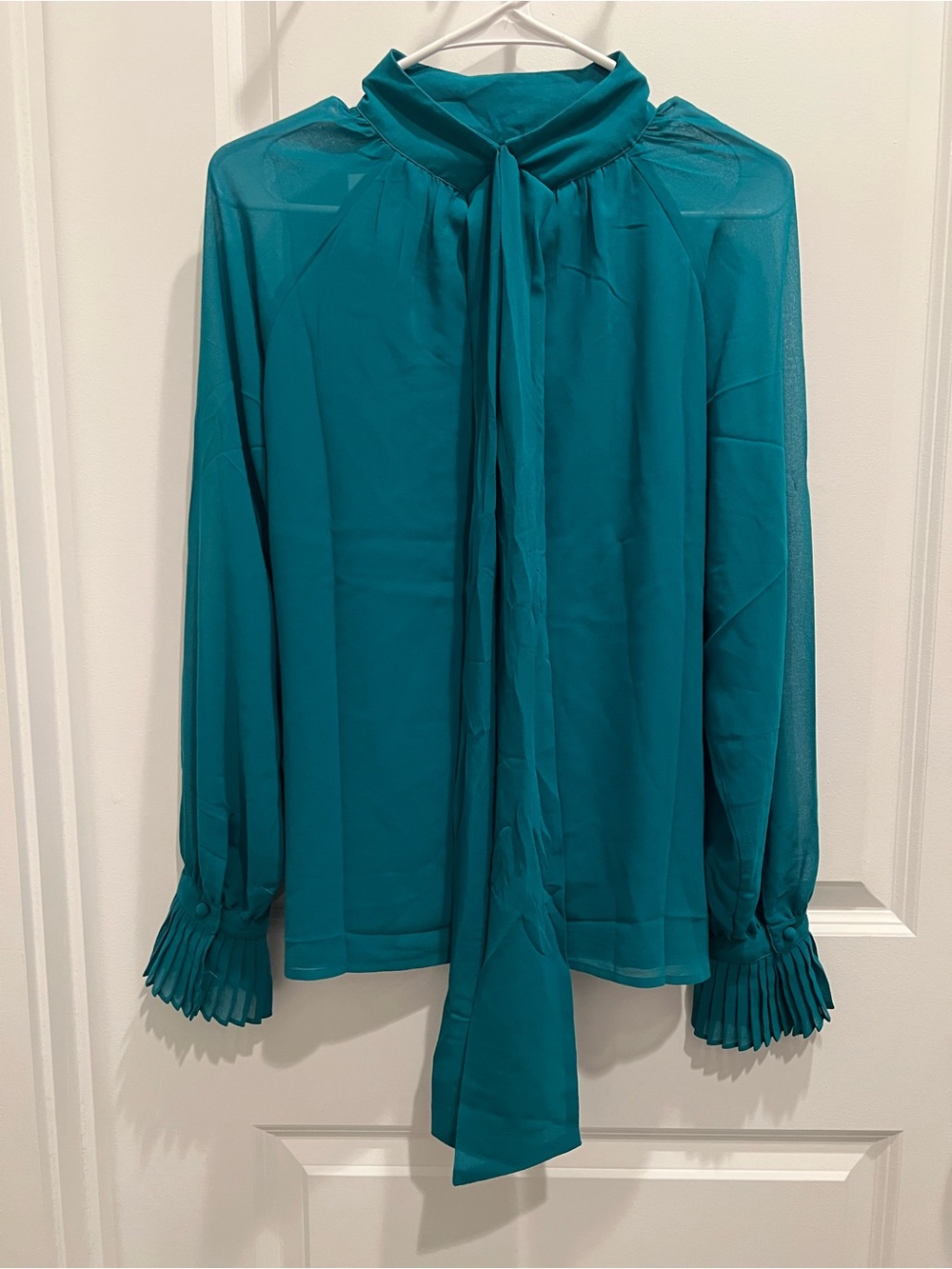 Ann Taylor Long-Sleeve Pleated Cuff Blouse